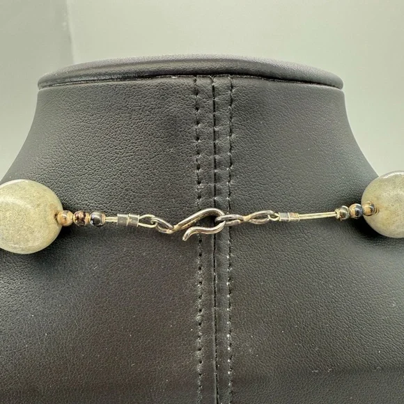 Whimsical Ceramic Grey Cat Necklace Handmade Folk Artisan Jewelry Studio Art OAK - Picture 4 of 6